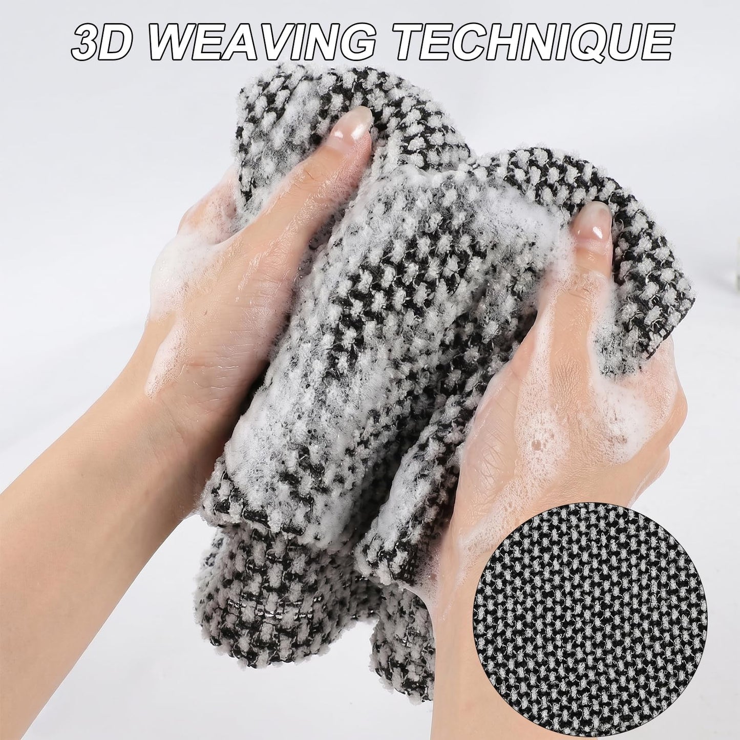 CMANLNYK 2Pcs Japanese Exfoliating Shower Towel - Deep Exfoliating Back Scrub Gentle on Sensitive Skin, 3D Weaving Technique Shower Towel