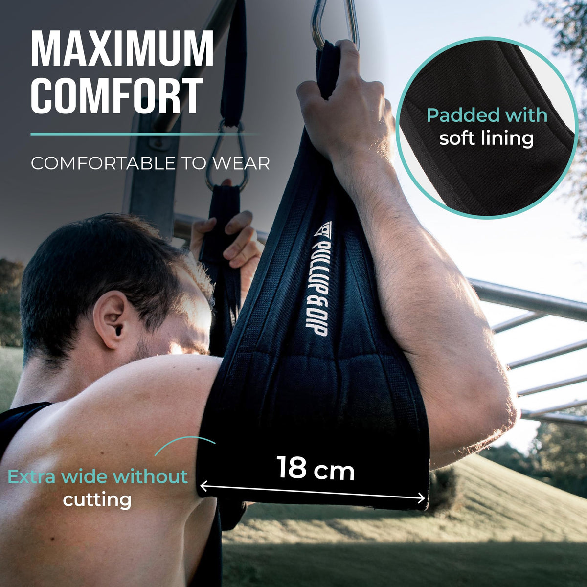 PULLUP & DIP Ab Straps, Premium Abdominal Slings for Abdominal Training, Padded Workout Straps for Crunches, Hanging, Leg Raise, Set of 2 Ab Slings