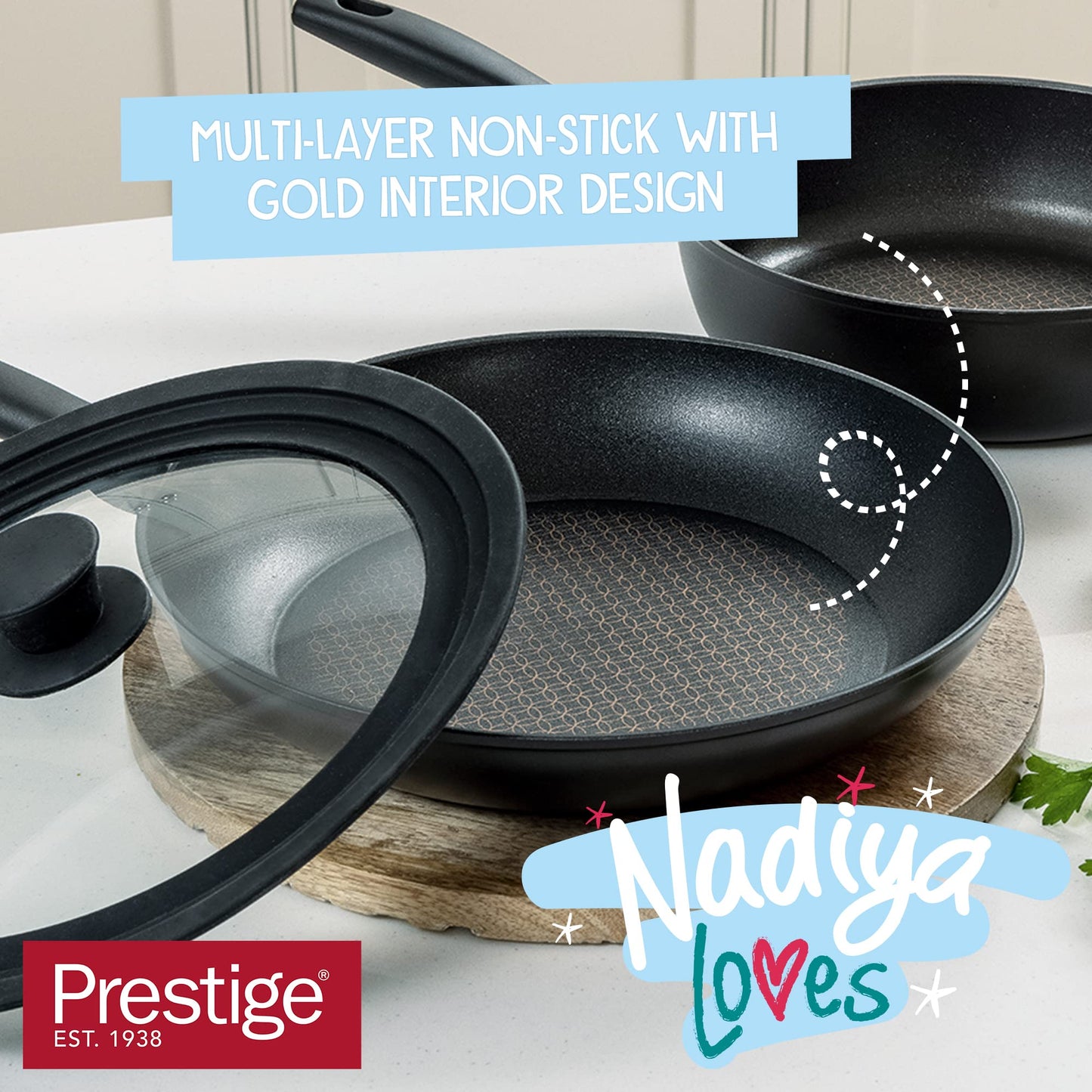 Nadiya x Prestige Nesting Frypan TP & Lid