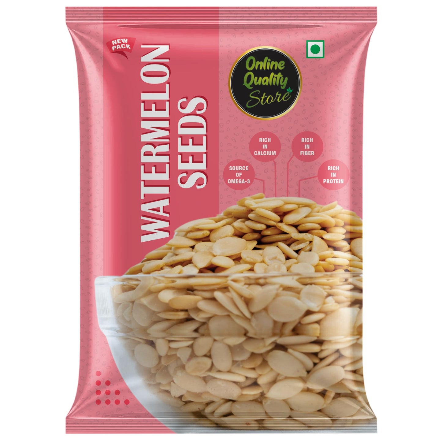 Online Quality Store Watermelon Seeds 100gm Raw Unroasted Watermelon Seeds for Eating with Rich in Protein, Potassium, Magnesium & Iron,