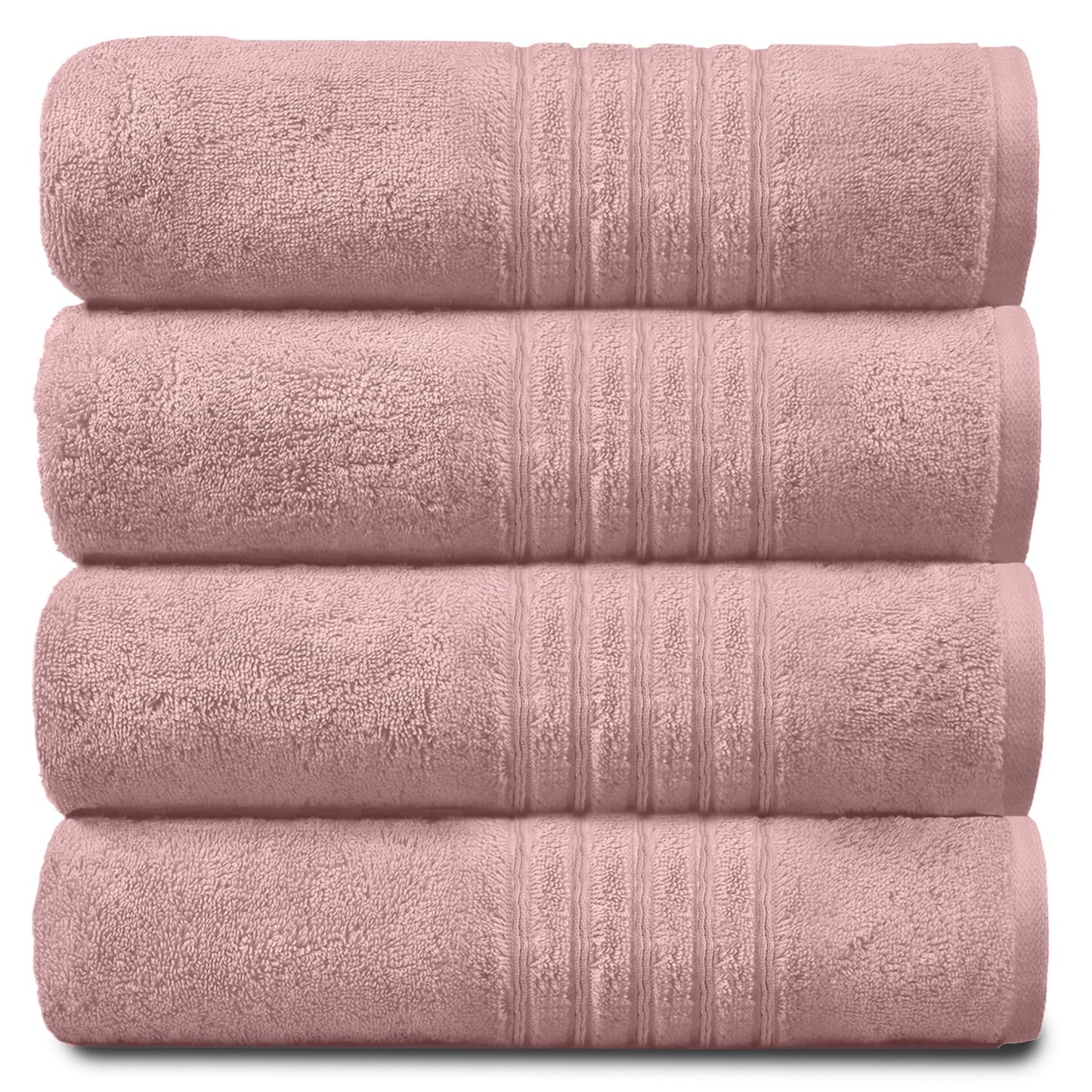 GC GAVENO CAVAILIA Luxury 450 GSM Jumbo Bath Sheet, Highly Water Absorbent Towels, Pack Of 4 Towel Set, Blush Pink, 80X170
