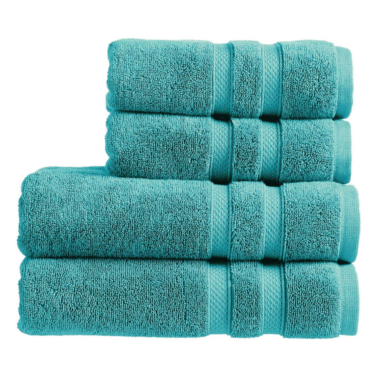 Christy Chroma Bathroom Towel Set | Set of 4 | 2 Bath 2 Hand | Highly Absorbent Heavyweight 675GSM | Bold and Bright | Soft Smooth Shower Towels |