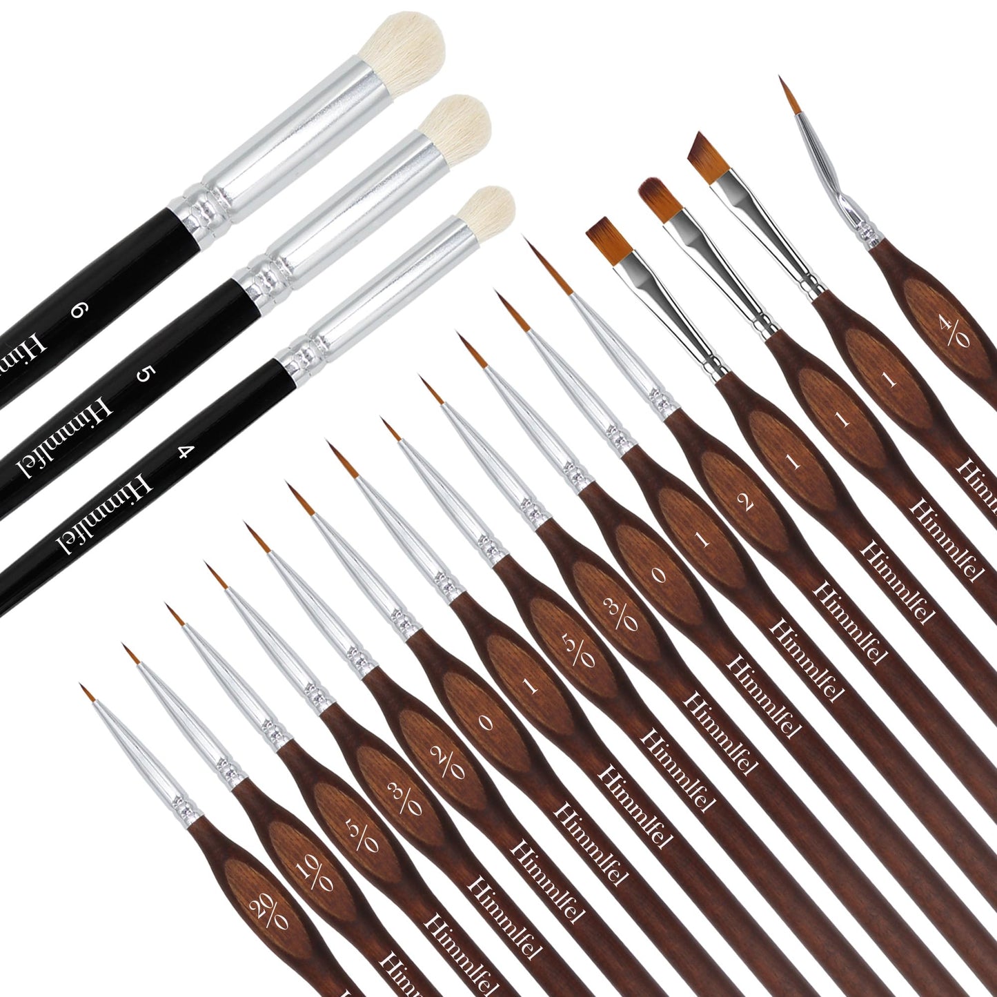 Himmlfel 19 Pcs Dry Brush Miniature Paint Brushes Set,16 fine Detail Painting Brush and 3 Dry Paintbrush,Drybrush Model Paint Brushes for Citadel,Game