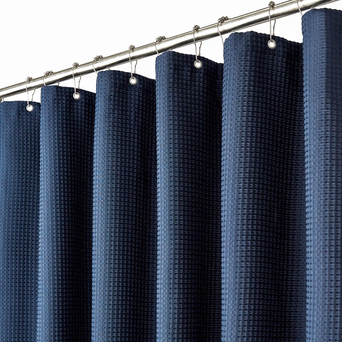 BTTN 182 x 214cm Drop Waffle Shower Curtain, Extra Long Weighted Mould Proof Resistant Shower Curtains, Waterproof Fabric Thick Cloth Hotel Luxury