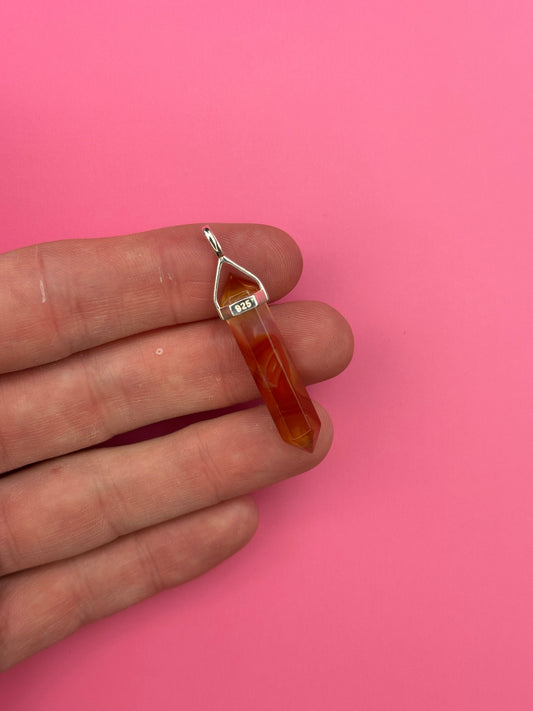 Take action pendant - Carnelian (sterling silver)