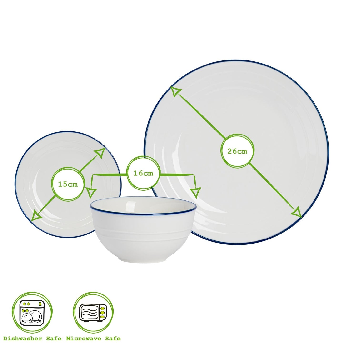 18pc Farmhouse Porcelain Dinner Set