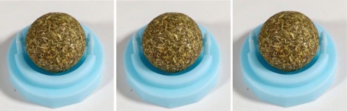 3pcs Lot Self-adhesive Rotated Catnip Lick Ball