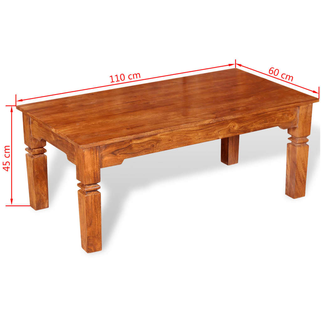 Coffee Table Solid Wood 110x60x45 cm