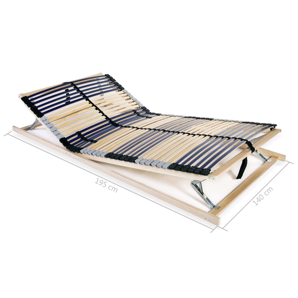 Slatted Bed Base without Mattress with 42 Slats 7 Zones 140x200 cm