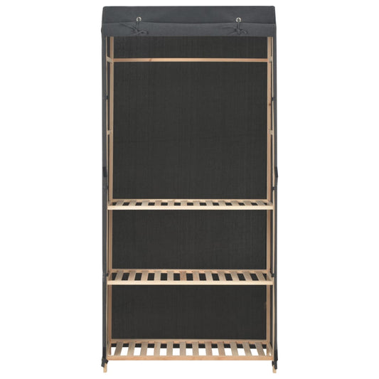 3-Tier Wardrobe Grey 79x40x170 cm Fabric
