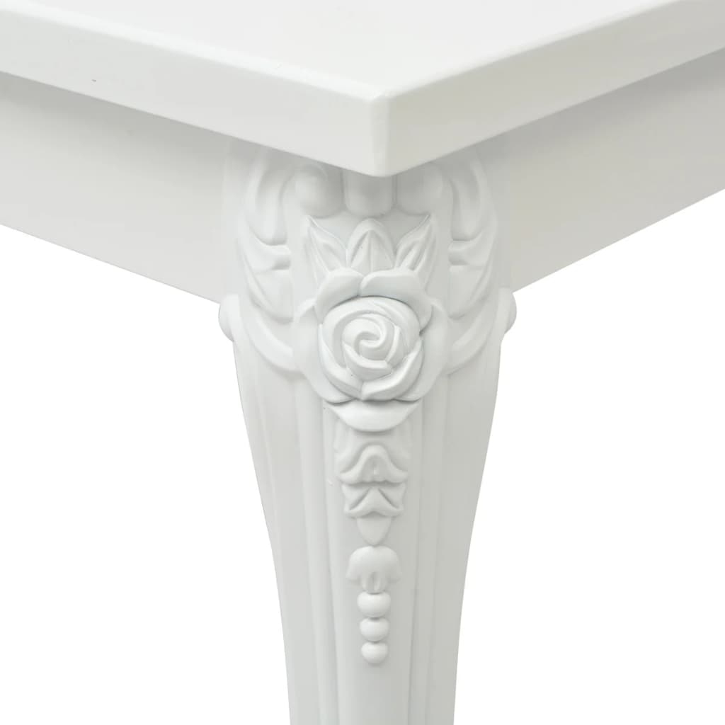 Classic Style White High Gloss Wooden Dining Table Wood Dinner Kitchen Tables