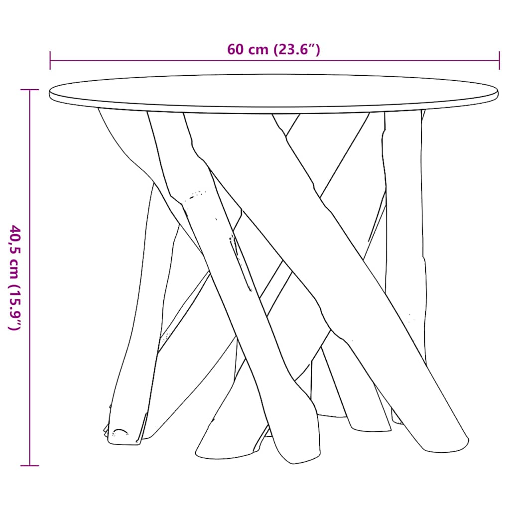 Coffee Table Solid Teak Driftwood 60 cm
