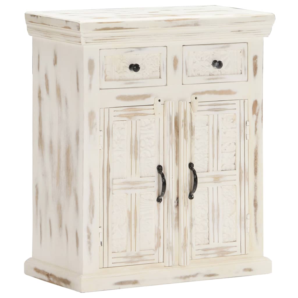 Sideboard White 65x30x75 cm Solid Mango Wood