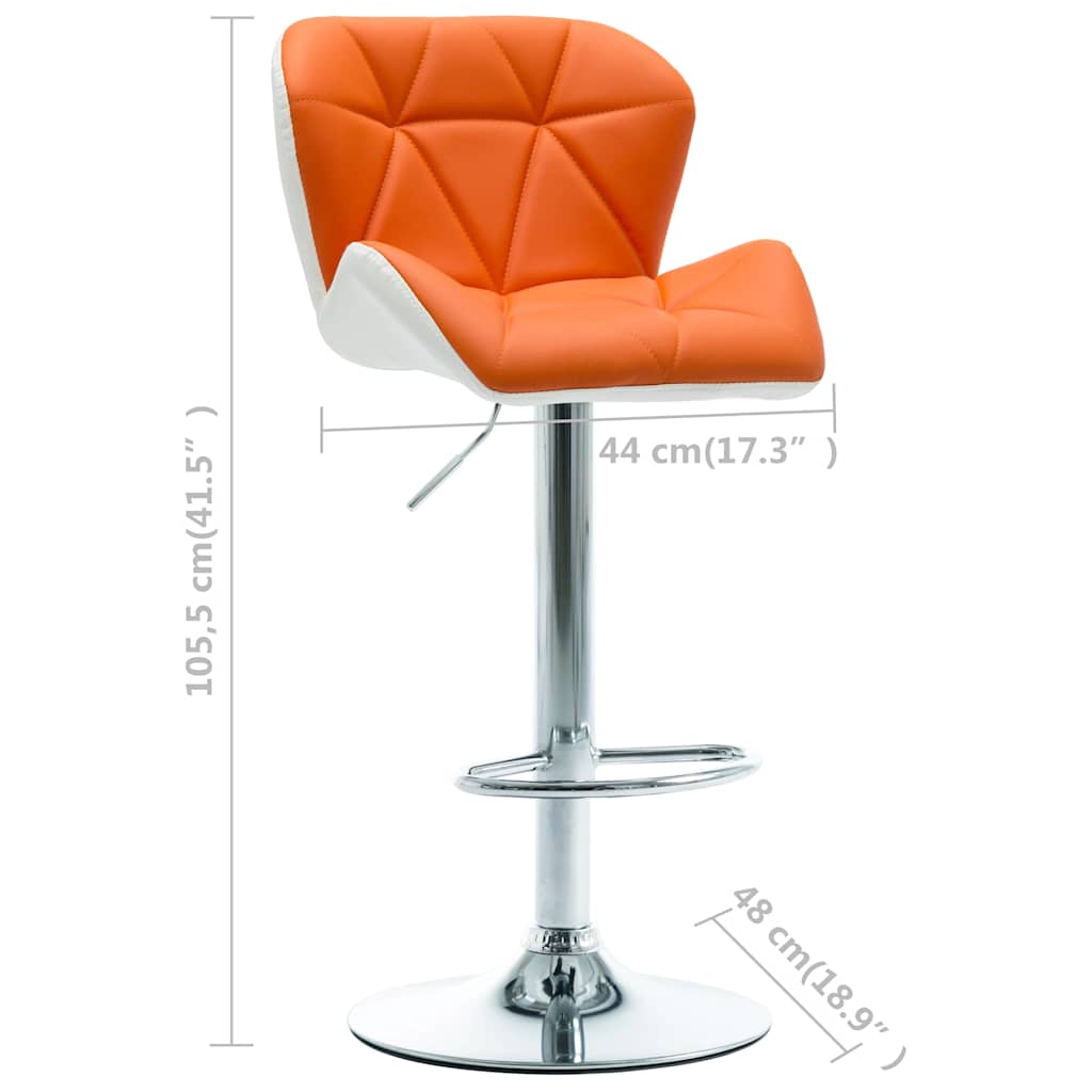 Bar Stool Orange 44 x 48 x 105.5 cm Faux leather