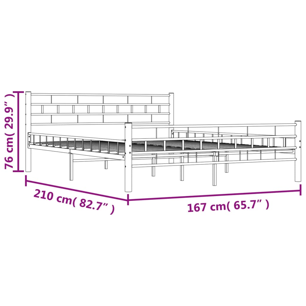 Bed Frame without Mattress with Headboard Black 160x200 cm Steel