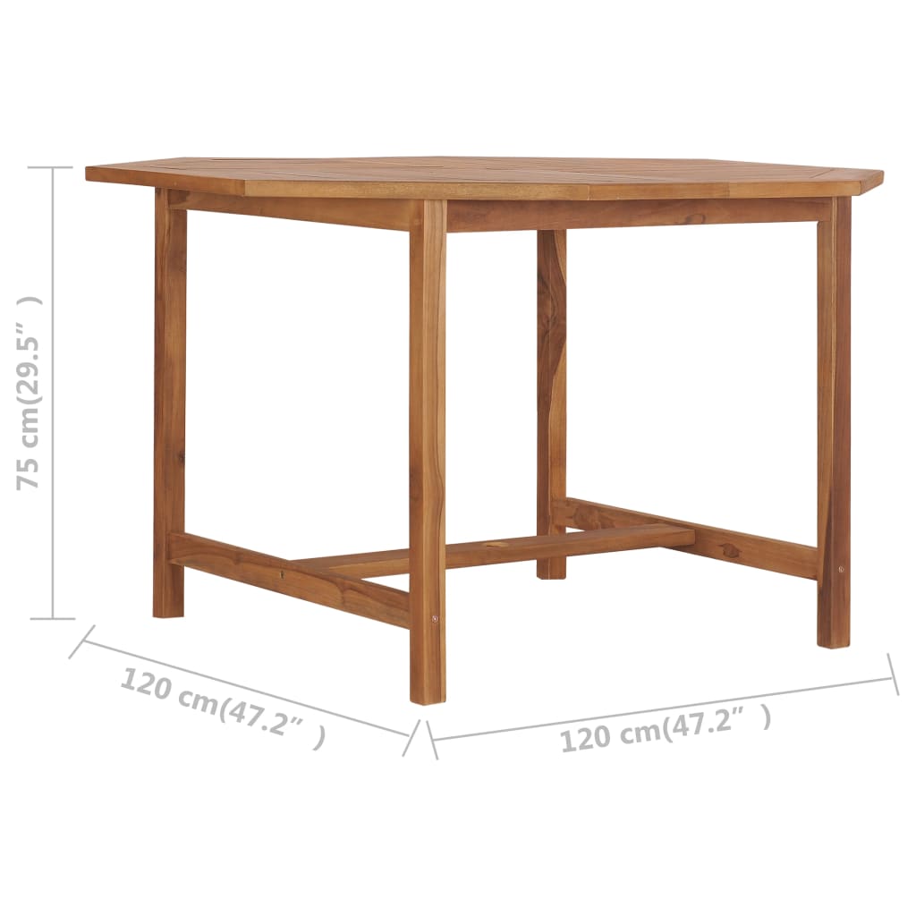 Garden Table 120x120x75 cm Solid Teak Wood