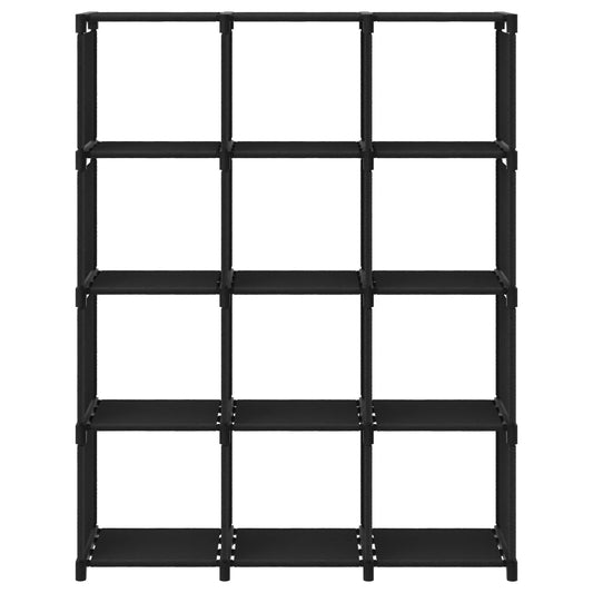 12-Cube Display Shelf Black 103x30x141 cm Fabric