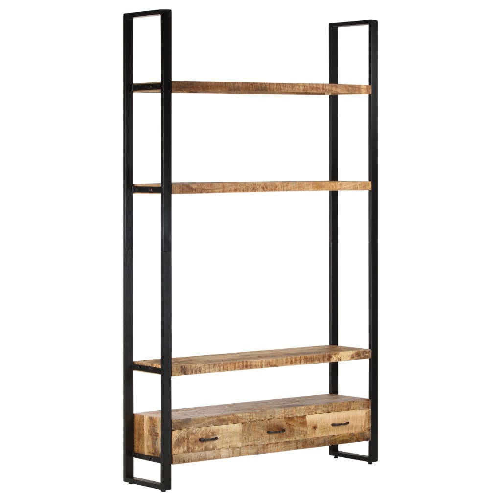 Bookshelf 118x30x200 cm Solid Rough Mango Wood