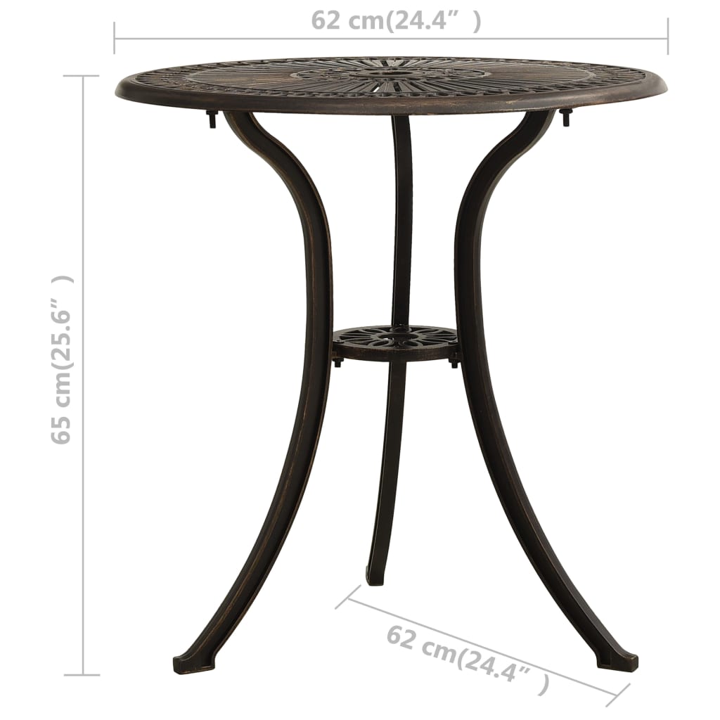 Outdoor Patio Cast Aluminium Round Dining Coffee Garden Table Outside Bistro Tables