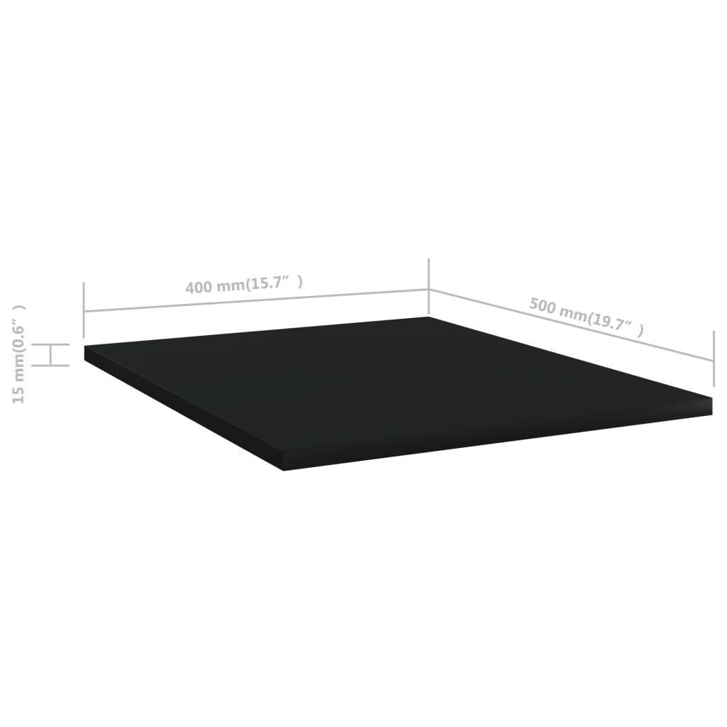 Bookshelf Boards 8 pcs Black 40x50x1.5 cm Engineered Wood
