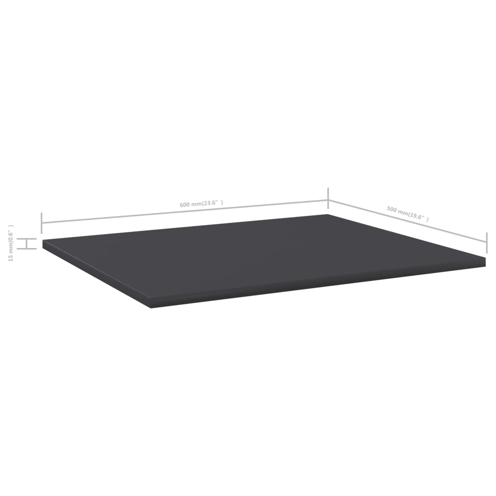 Bookshelf Boards 4 pcs Grey 60x50x1.5 cm Engineered Wood