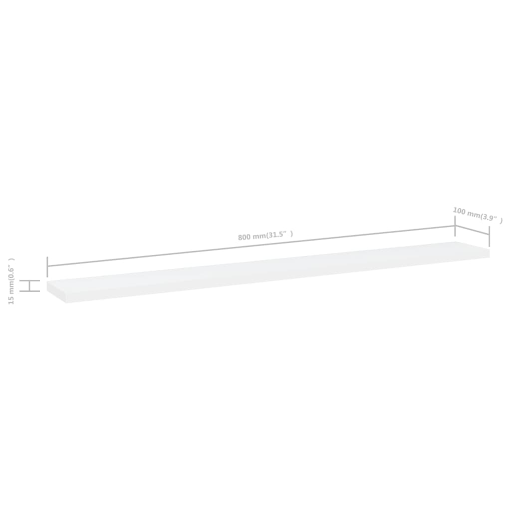 Bookshelf Boards 4 pcs White 80x10x1.5 cm Engineered Wood