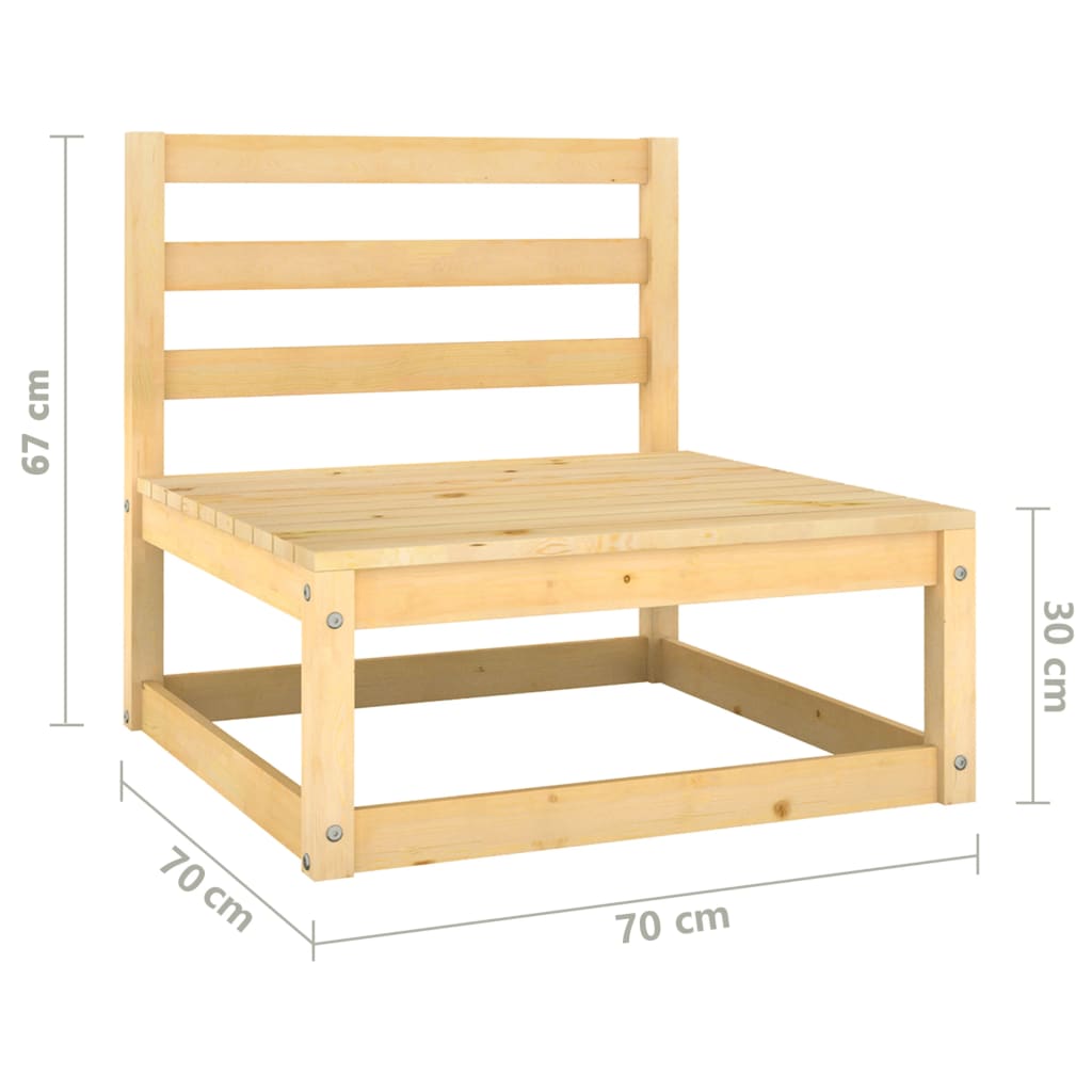 Garden Middle Sofas 3 pcs Solid Wood Pine