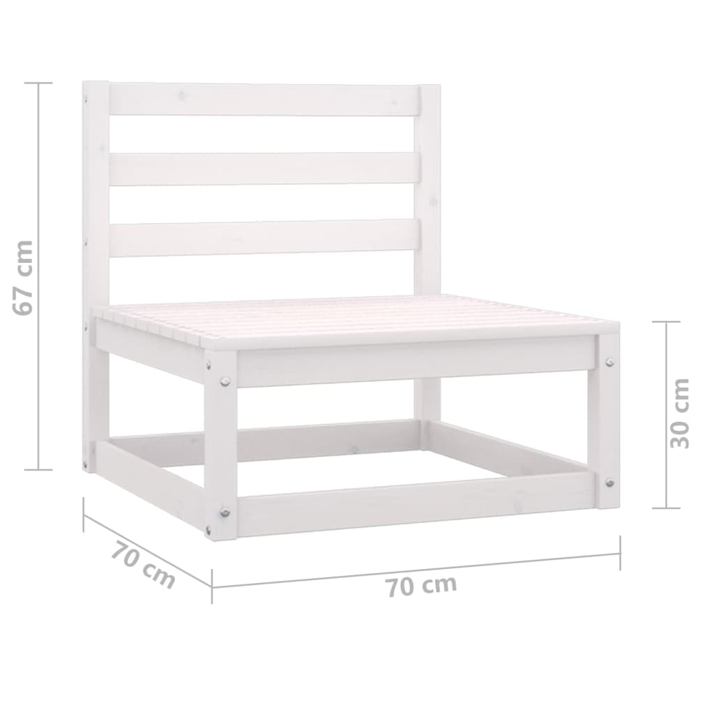 2 Piece Garden Lounge Set White Solid Pinewood