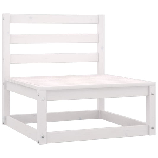 2 Piece Garden Lounge Set White Solid Pinewood