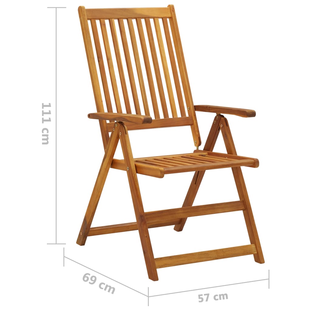 Outdoor Patio Wooden Foldable Garden Chairs Acacia Wood Seats 2 3 4 6 8 pcs