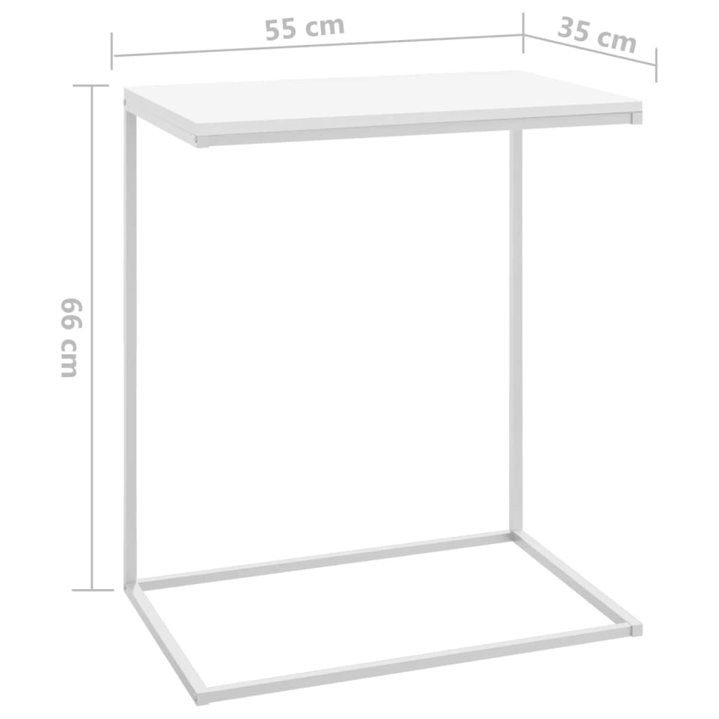 Side Table White 55x35x66 cm Engineered Wood
