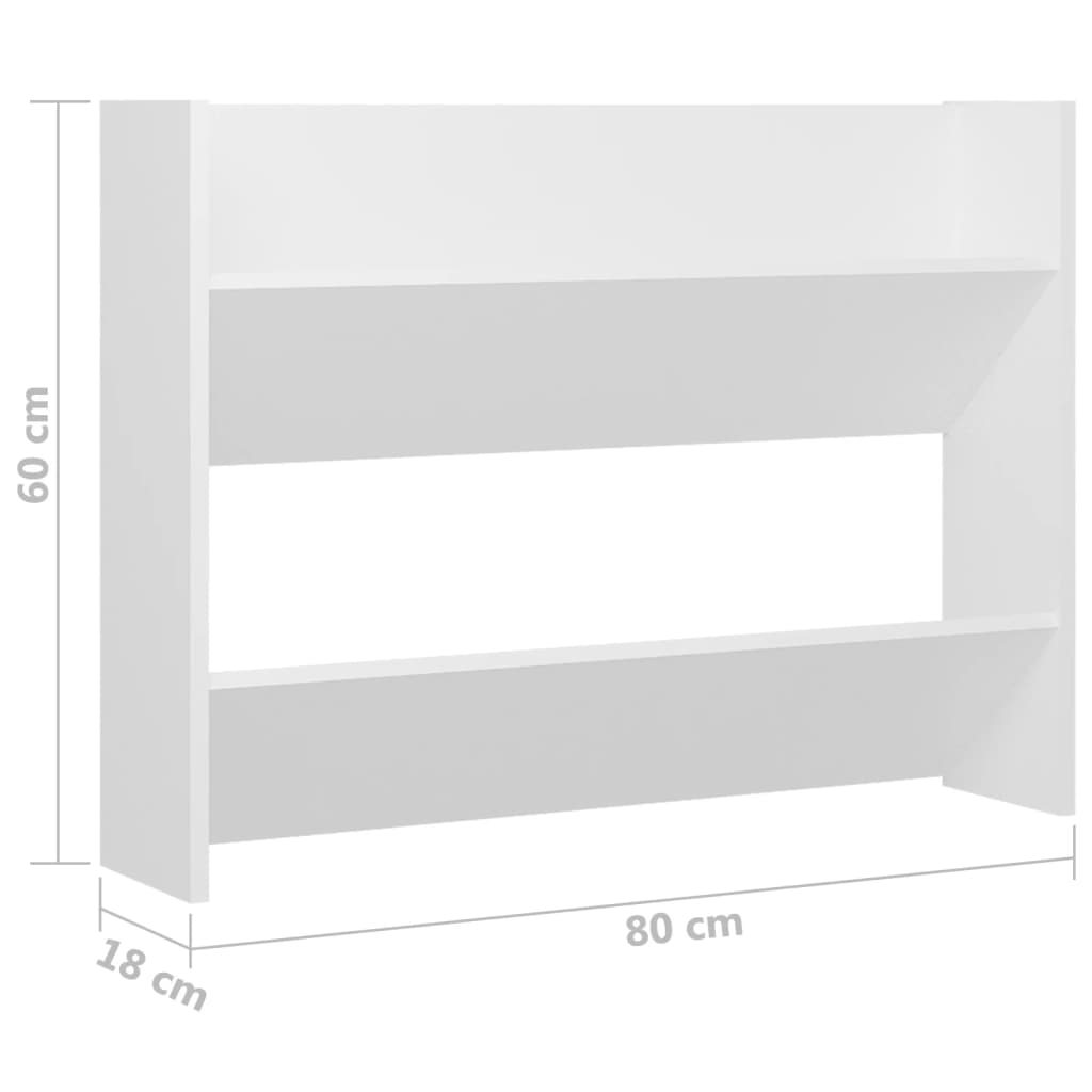 Wall Shoe Cabinet 2 pcs White 80x18x60 cm Engineered Wood