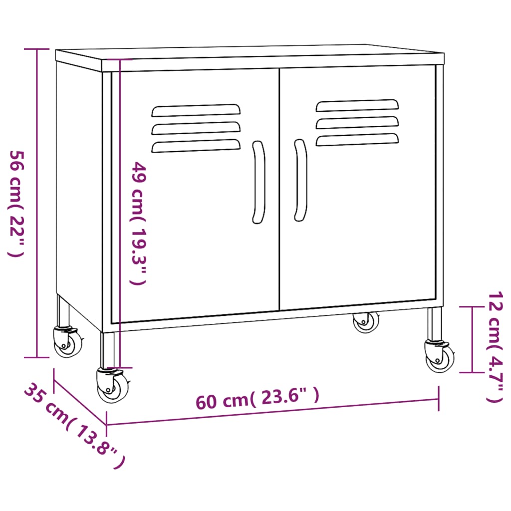 Storage Cabinet Mustard Yellow 60x35x56 cm Steel