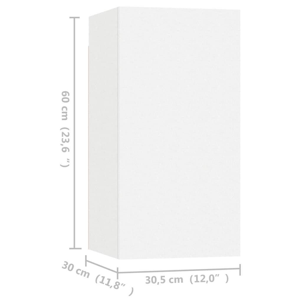 TV Cabinets 4 pcs White 30.5x30x60 cm Engineered Wood