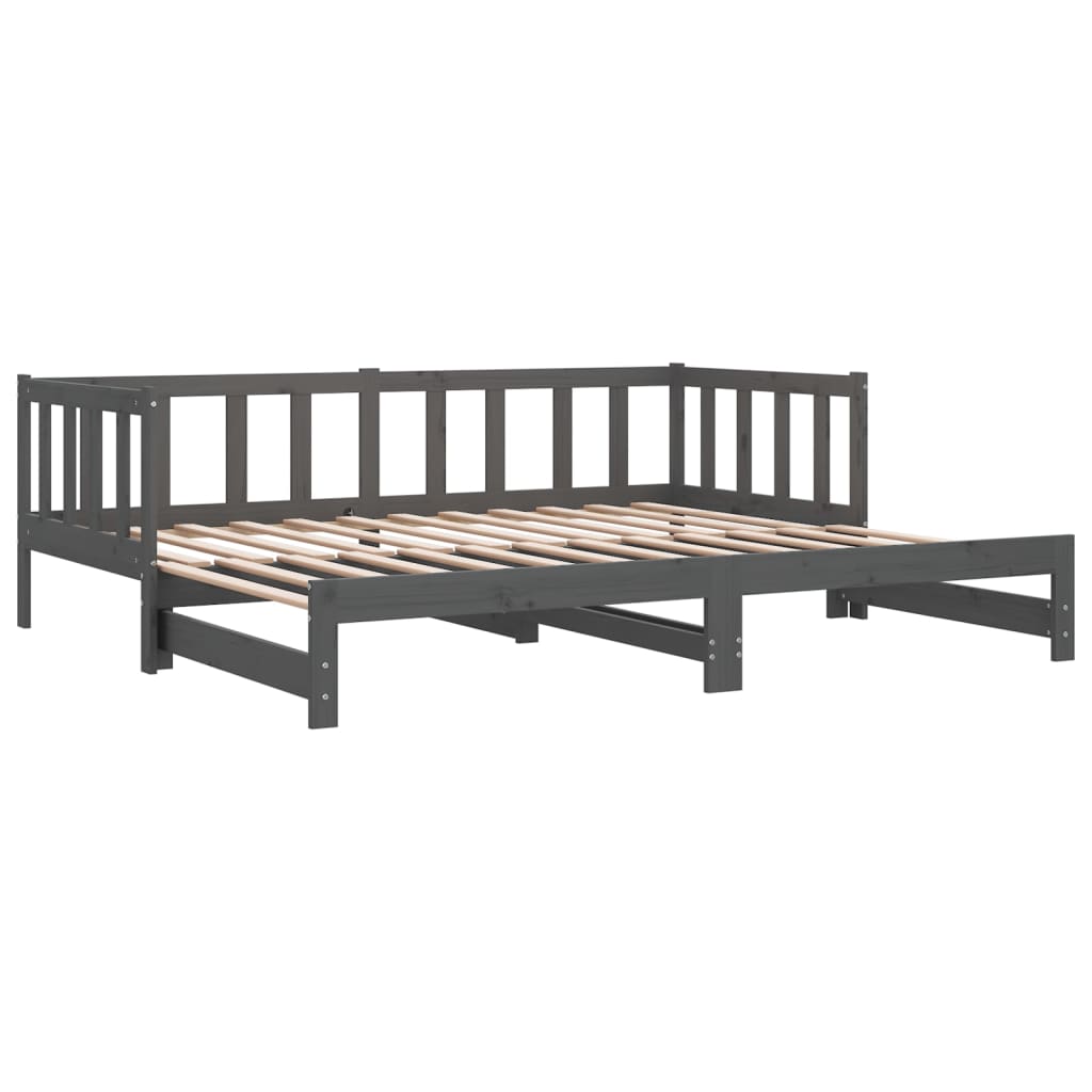 Pull-out Day Bed without Mattress Grey 2x(90x200)cm