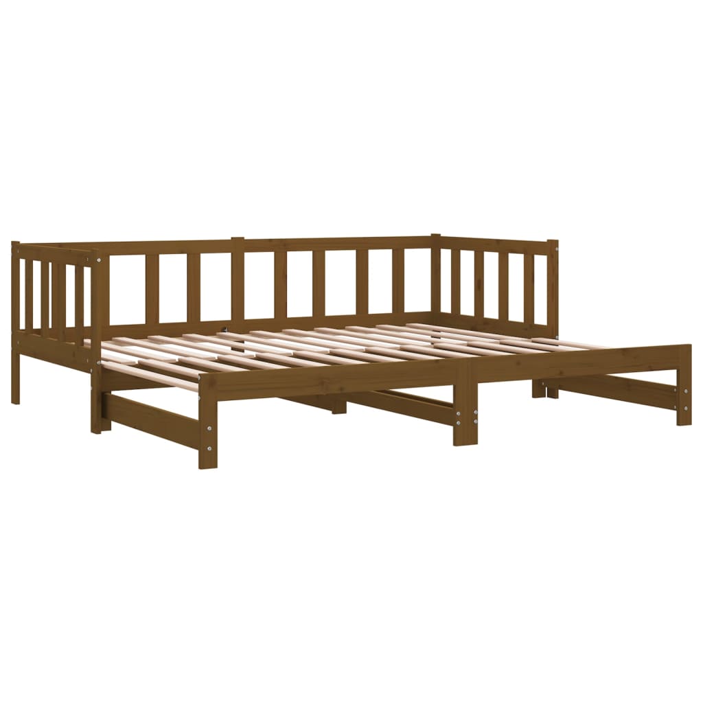 Pull-out Day Bed without Mattress Honey Brown 2x(90x200)cm
