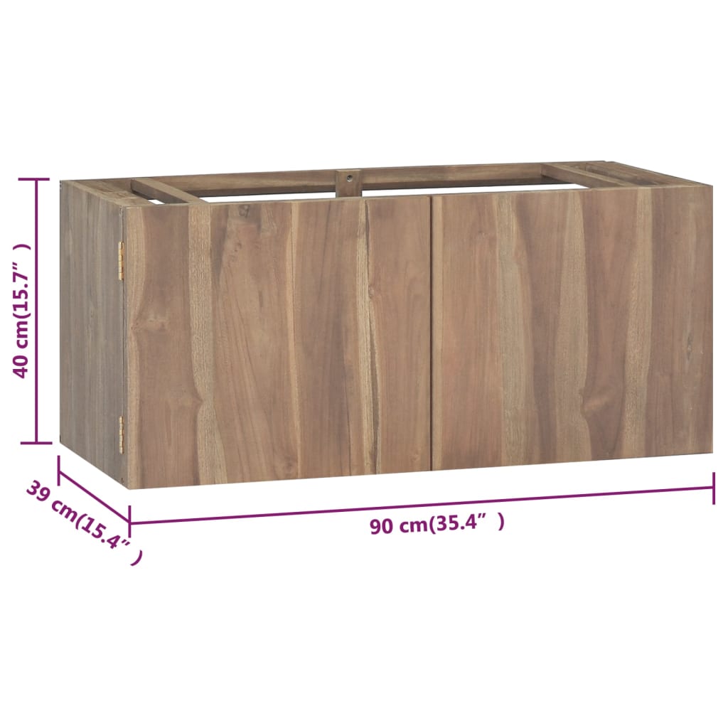 Wall-mounted Bathroom Cabinet 90x39x40 cm Solid Wood Teak