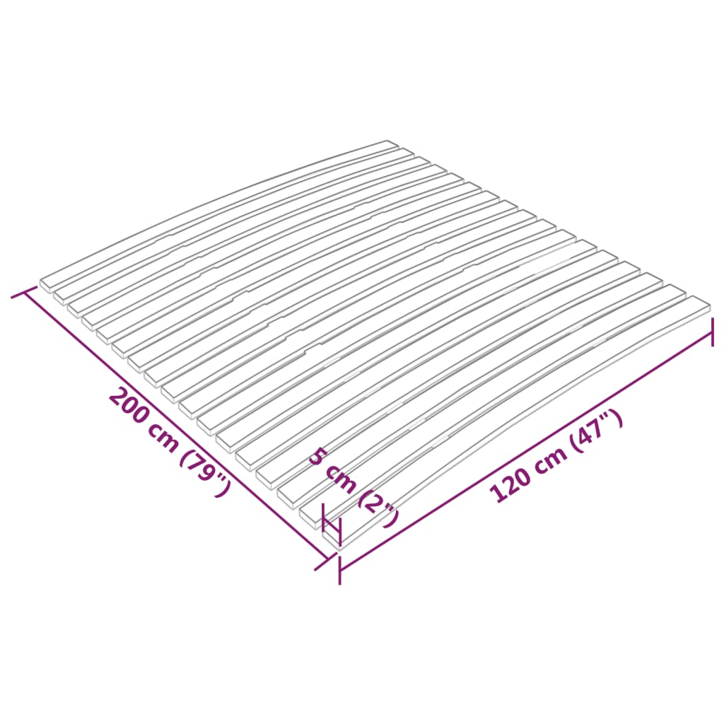 Slatted Bed Base with 17 Slats 120x200 cm