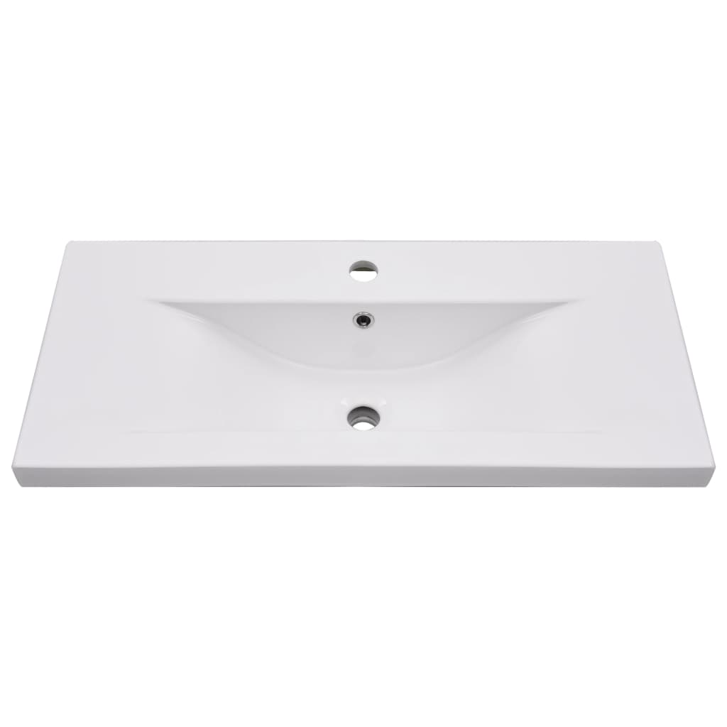 Sink Cabinet with Built-in Basin Black Engineered Wood