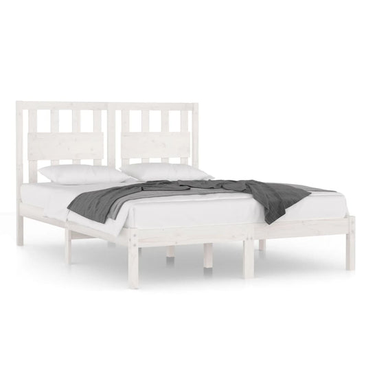 3103929 vidaXL Bed Frame without Mattress White Solid Wood 120x200 cm (810013+818561)