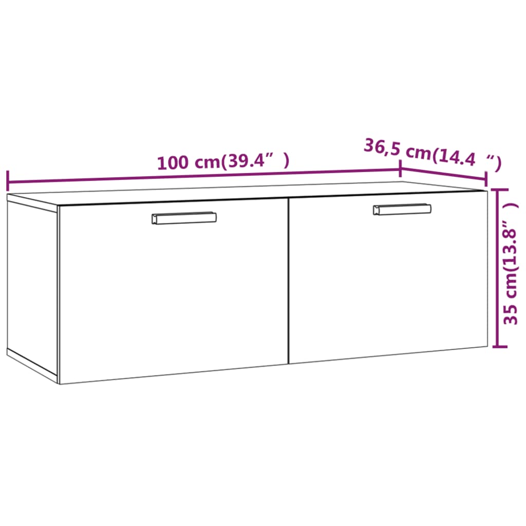 Wall Cabinet Concrete Grey 100x36.5x35 cm Engineered Wood