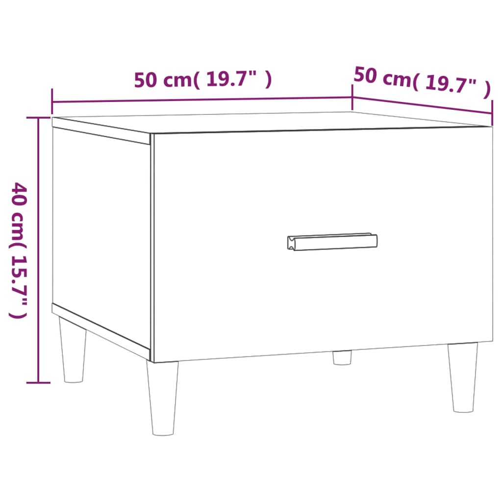 Coffee Table Grey Sonoma 50x50x40 cm Engineered Wood
