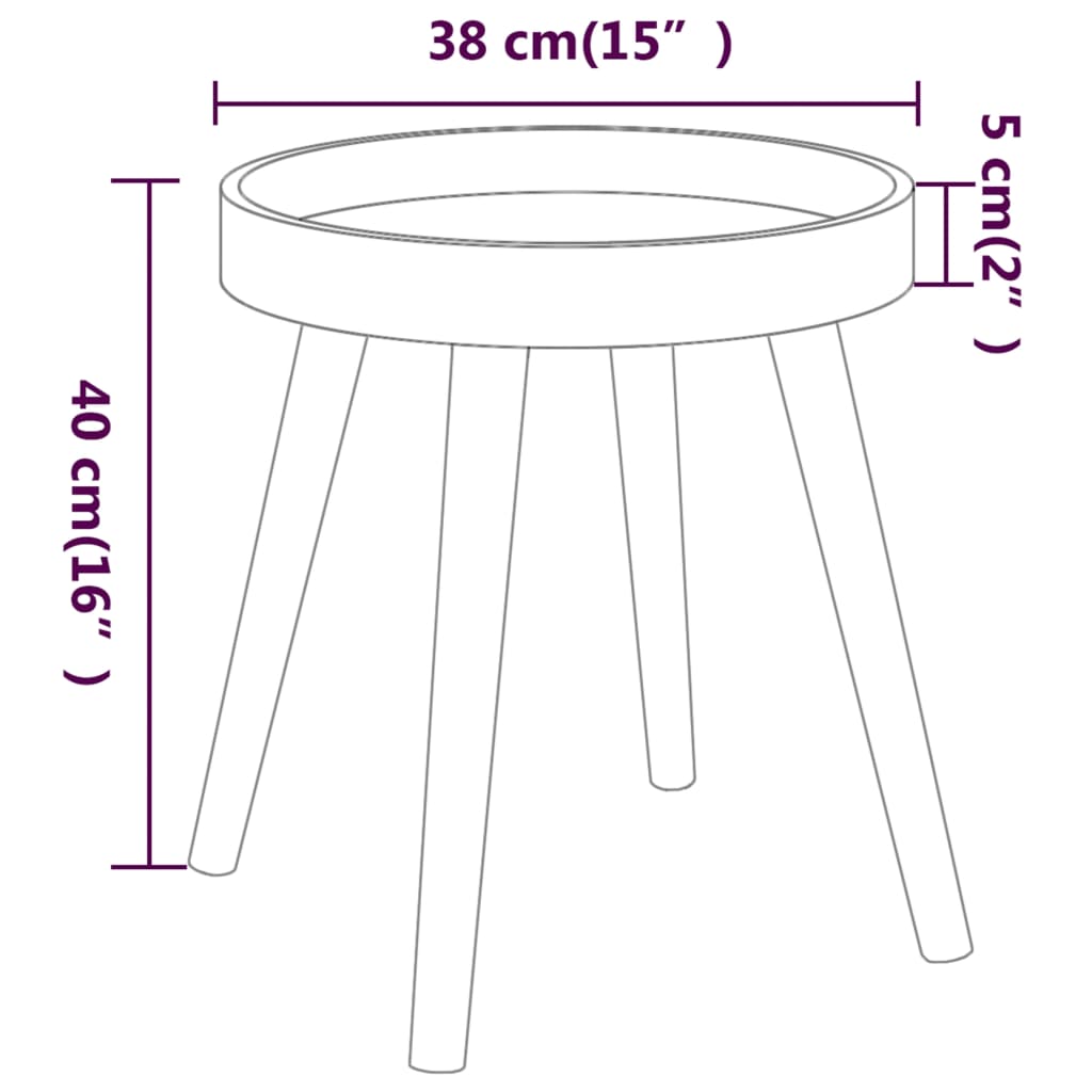 Side Table White 38x38x40 cm Engineered Wood&Solid Wood Pine