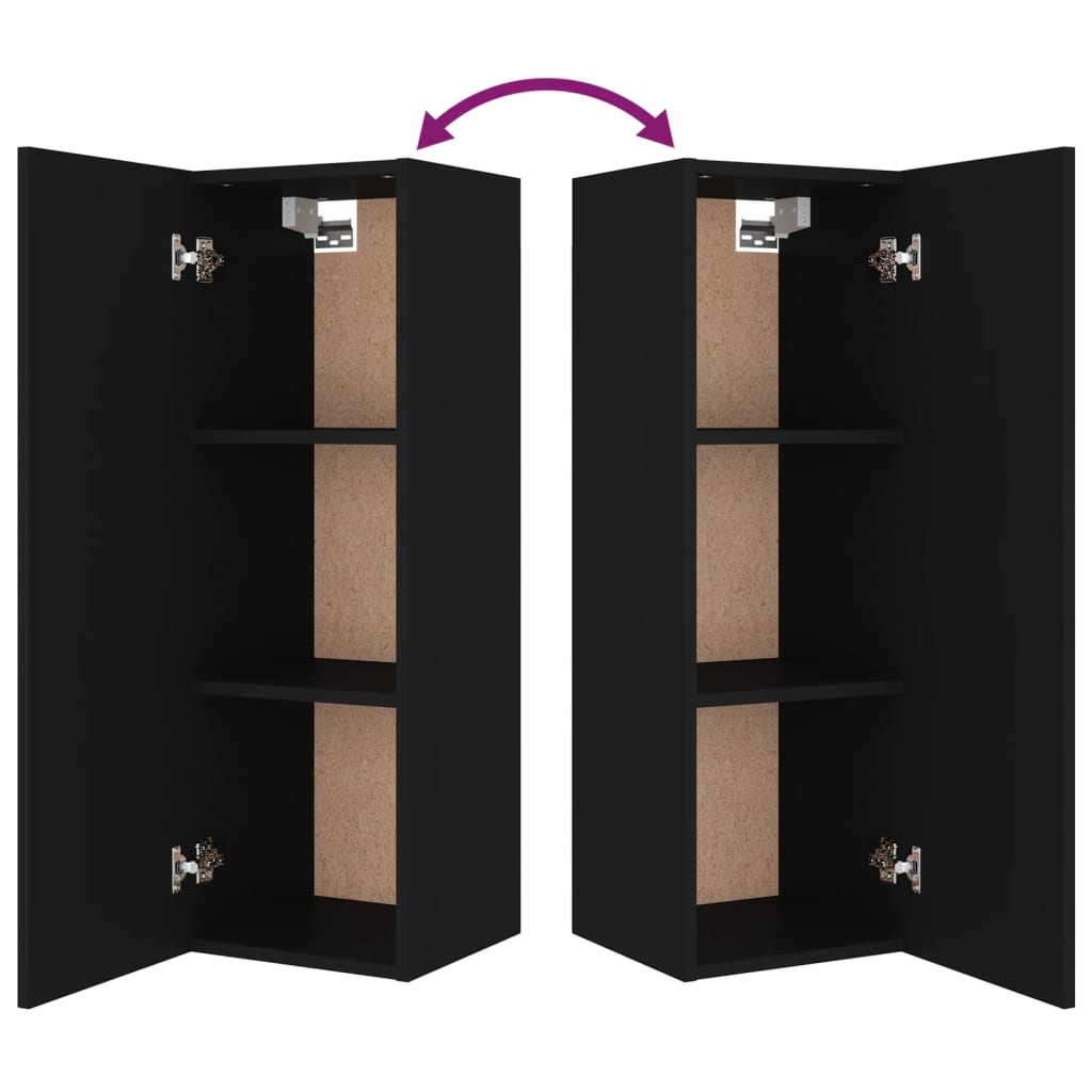 4 Piece TV Cabinet Set Black Engineered Wood