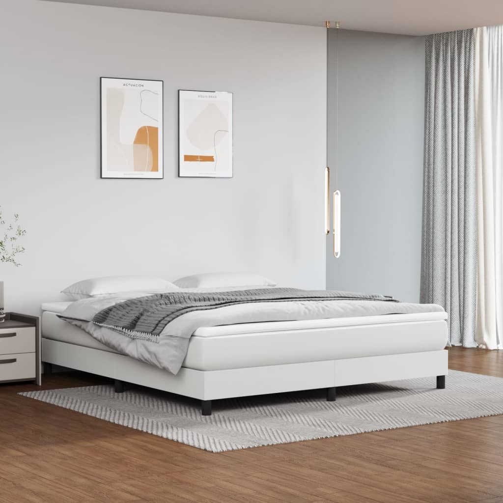 Box Spring Bed Frame Double Faux Leather (Uk/Ie/Fi/No Only)