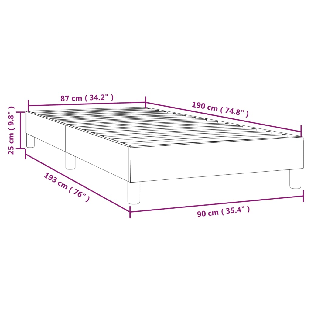 Bed Frame without Mattress Light Grey Single Velvet (UK/IE/FI/NO only)