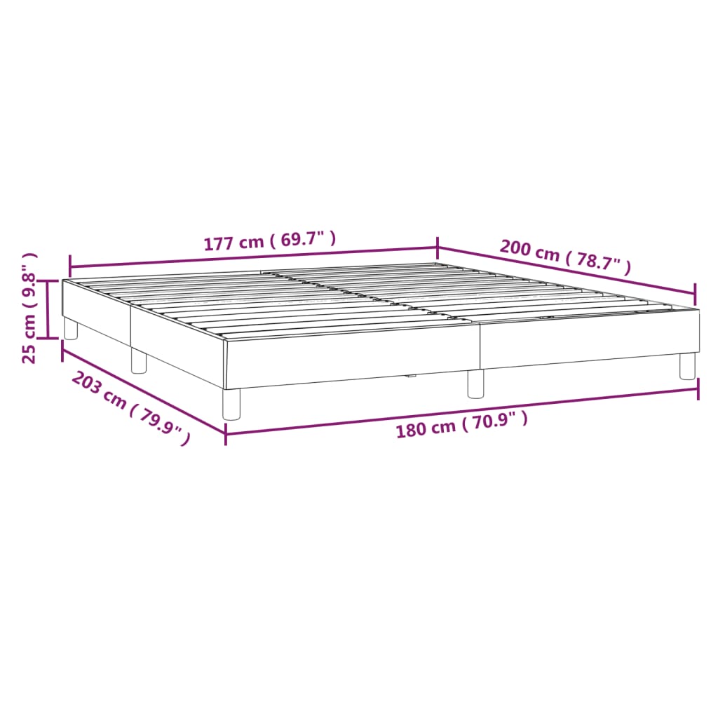 Bed Frame without Mattress Black Super King Velvet (UK/IE/FI/NO only)