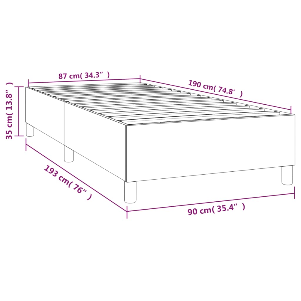 Bed Frame without Mattress Light Grey Single Fabric (UK/IE/FI/NO only)