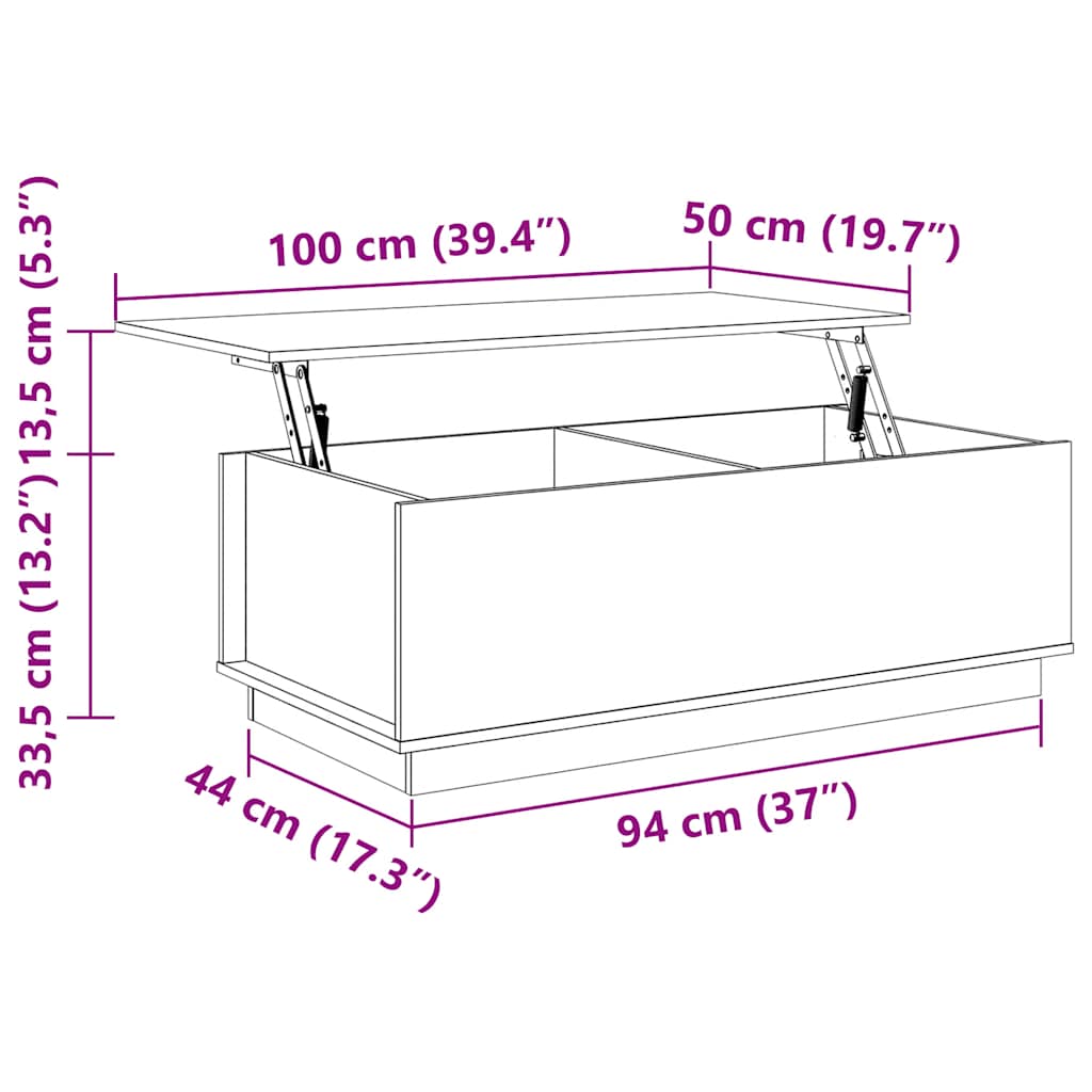 Coffee Table White 100x50x35 cm Solid Wood Pine