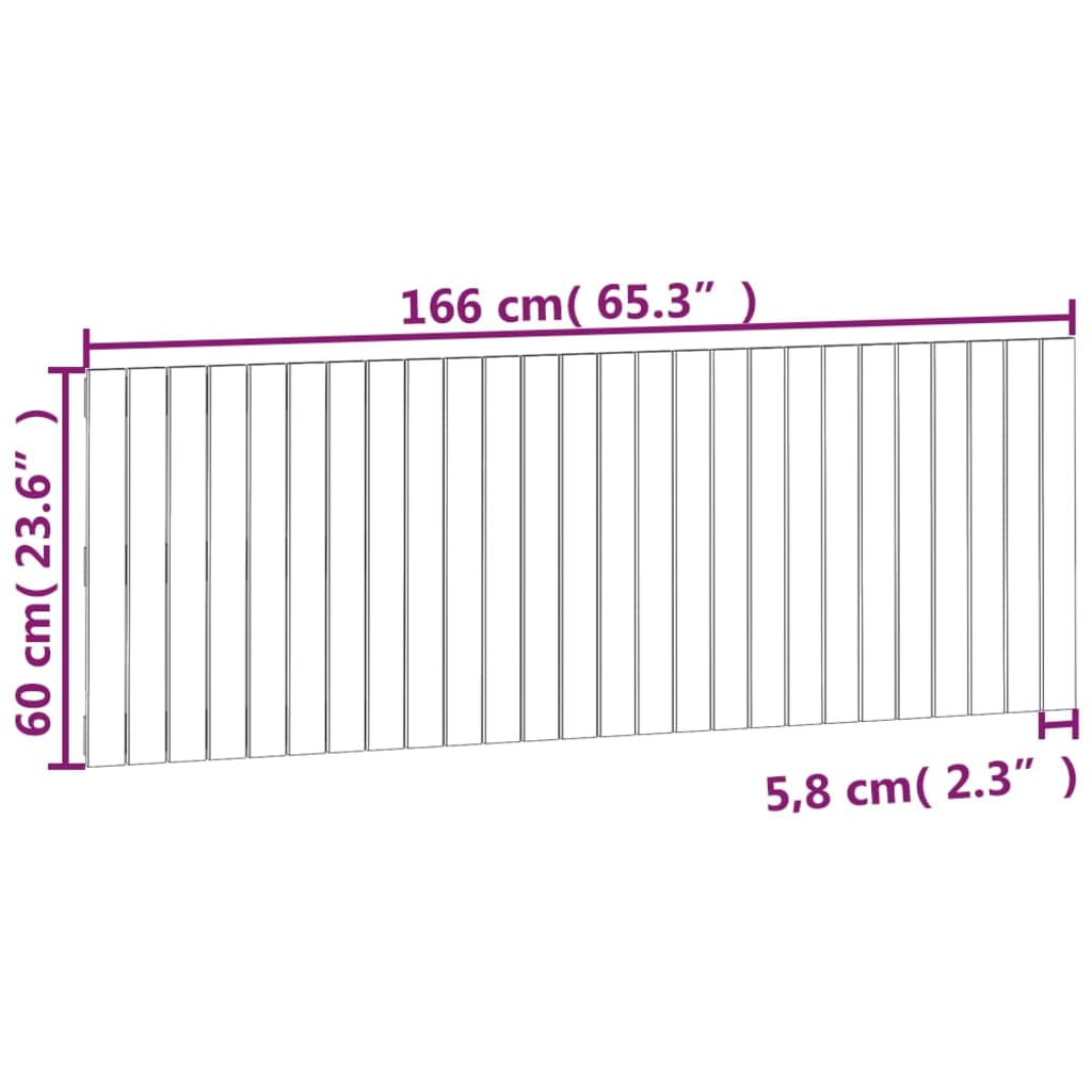Wall Headboard Honey Brown 166x3x60 cm Solid Wood Pine